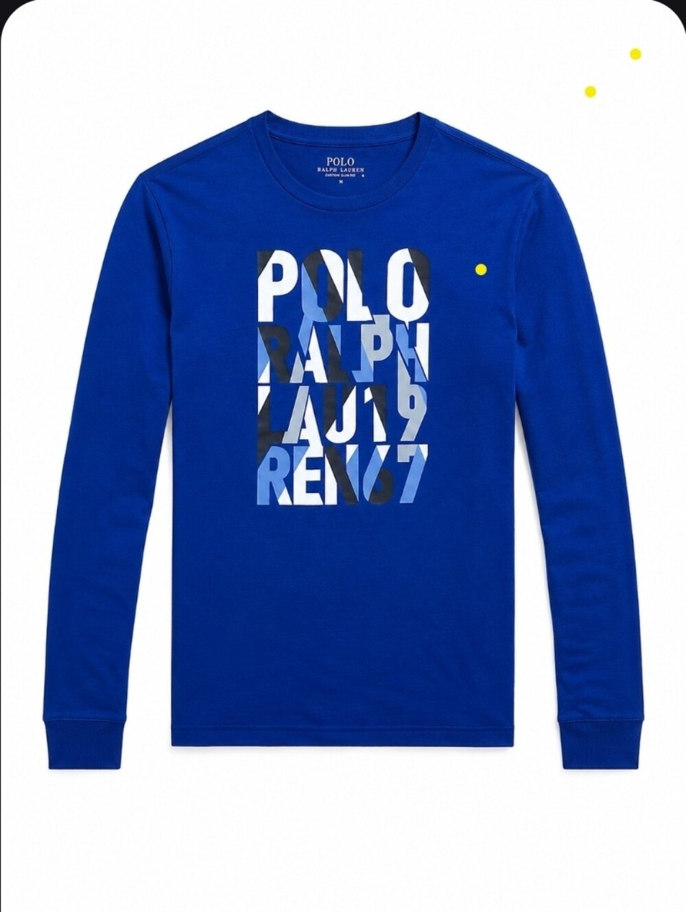 Polo by Ralph Lauren Men's Graphic Blue Long Sleeve Tee